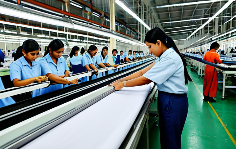 Production Management in a Garment Factory**

"A professional production manager, fully clothed in appropriate attire, inspecting a garment production line in a busy textile factory, safe for work, appropriate content, perfect anatomy, natural proportions, professional, well-formed hands, proper finger count, modern factory setting, quality control, family-friendly."

**