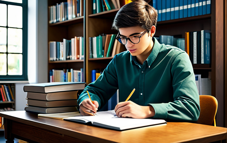 Textile Engineering Student - Study Environment**
"A diligent textile engineering student, fully clothed in modest attire, studying textbooks and notes at a desk in a well-lit, organized library setting. Focus on the student's concentration and the academic atmosphere. Safe for work, appropriate content, professional, perfect anatomy, natural proportions, high quality rendering."
**