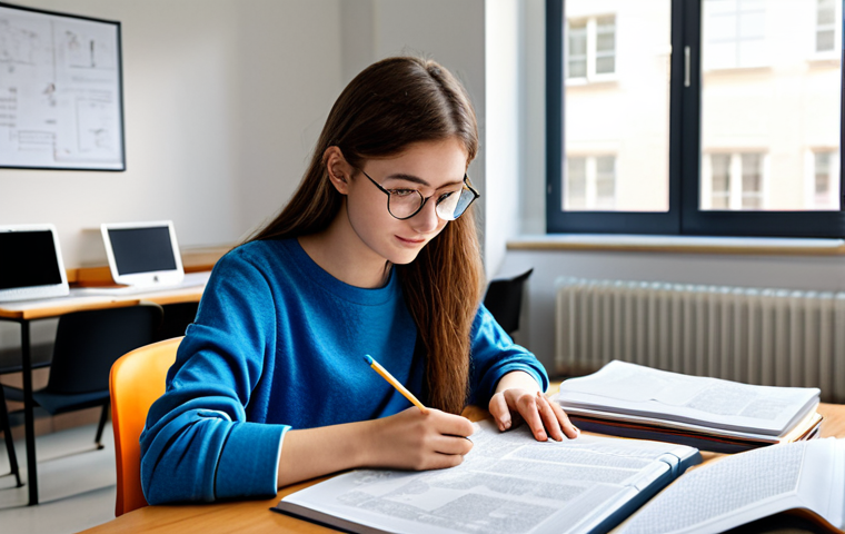 **

A bright and organized study space with a young textile engineering student, fully clothed in casual attire, studying textbooks and notes about fiber properties. Include diagrams and fabric samples on the desk. Natural lighting, academic environment, safe for work, appropriate content, fully clothed, professional, perfect anatomy, correct proportions, natural pose, high quality.

**