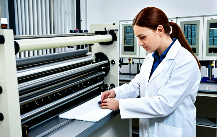 섬유기사 실기시험의 중요성 - "A textiles engineering student, fully clothed in appropriate attire, studying diligently with textb...