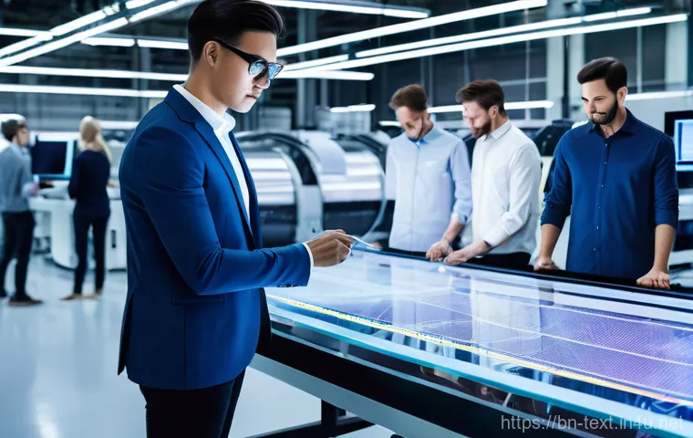 섬유기사 자격증과 취업 연계 - **Prompt:** A diverse group of professional textile engineers, wearing smart-casual business attire ...