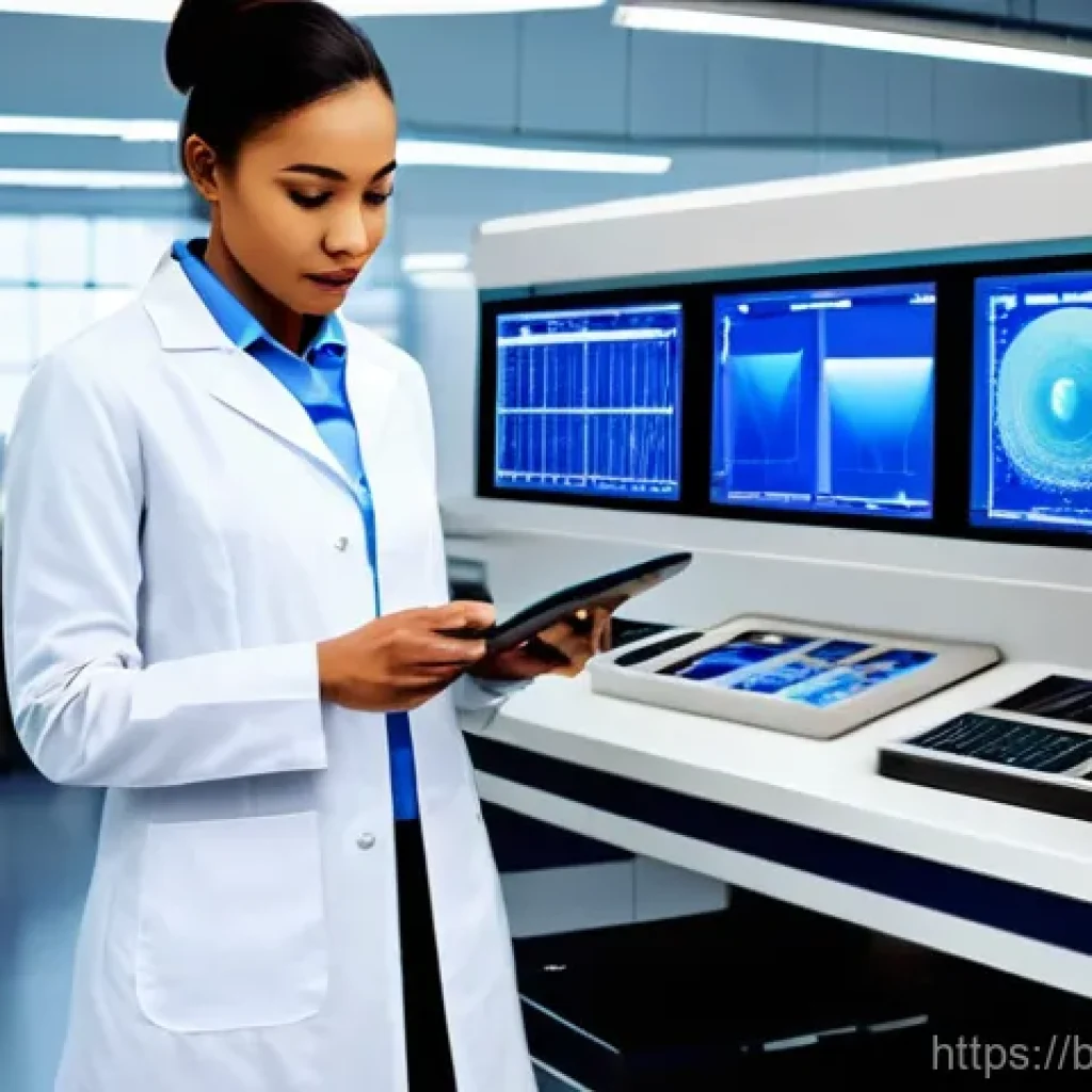 섬유기사 자격증과 관련 법률 - A highly skilled and focused textile engineer, of diverse ethnicity, stands confidently in a state-o...