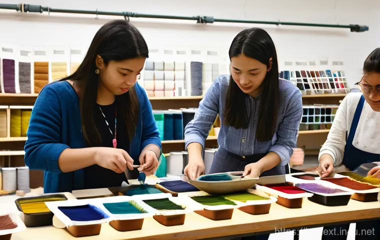 섬유기사 실기시험 합격률 - **Prompt:** A visionary image showcasing the future of smart and sustainable textiles. A young femal...