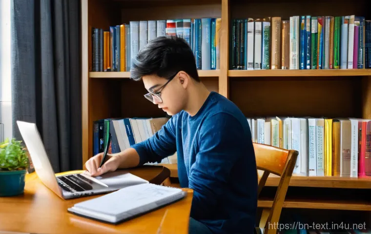 섬유기사와 필기시험 준비법 - **Prompt 1: The Aspiring Textile Engineer's Study Haven**
    A wide shot of a bright, well-organize...