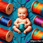 Home 14 섬유기사 필기시험의 준비 단계 - **Prompt:** A brightly colored illustration in a children's book style depicting a happy baby wearin...